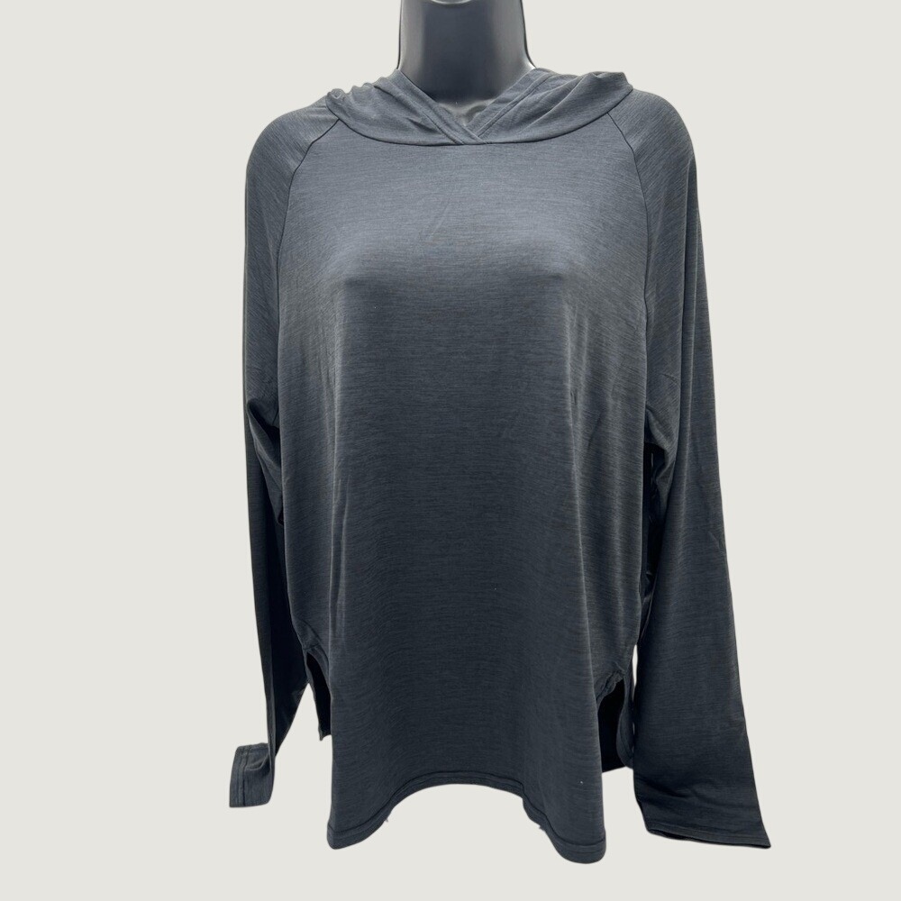 Hodo Sports Womens XL Charcoal‎ Gray UPF 50+ Sun Shirt Hoodie Ponytail Hole NWT